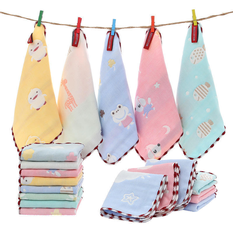 Babyshow small towels muslin cotton baby face towels stay dry face cleaning towel cloth