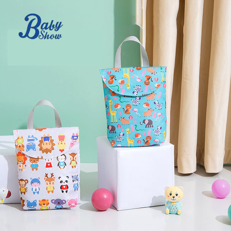 Cartoon Pinrted Baby Diaper Bag for Stroller Organizer Travel Fashion Mummy Mini Wet Bag Pocket Nappy Bags