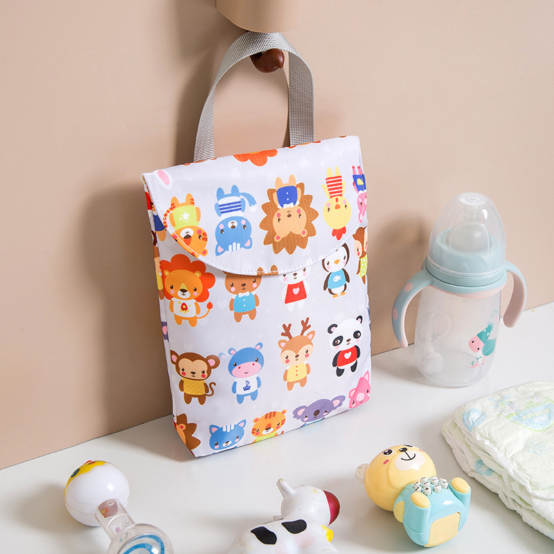 Cartoon Pinrted Baby Diaper Bag for Stroller Organizer Travel Fashion Mummy Mini Wet Bag Pocket Nappy Bags