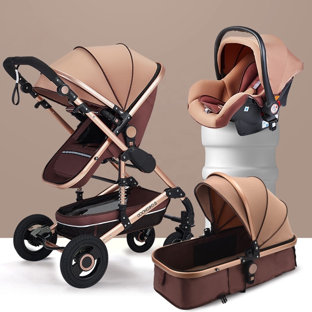 Purorigin 2024 baby products luxury 3 in 1aluminum frame baby trend expedition stroller wagon with baby car seat 0-3 years old