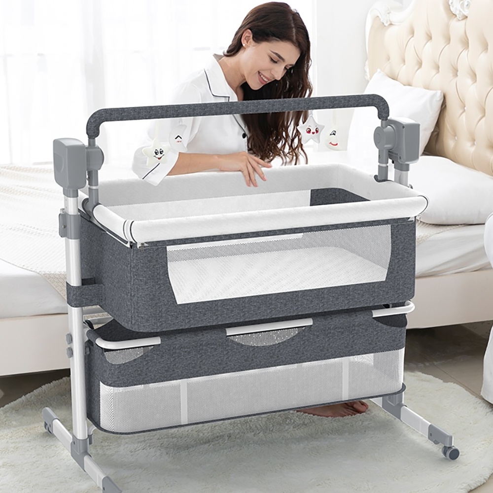 Big Size Multifunction Baby Bassinet Baby Cot Bed Crib Electric Baby Cradle Metal Modern Kids' Cribs Electric Easy Assembly