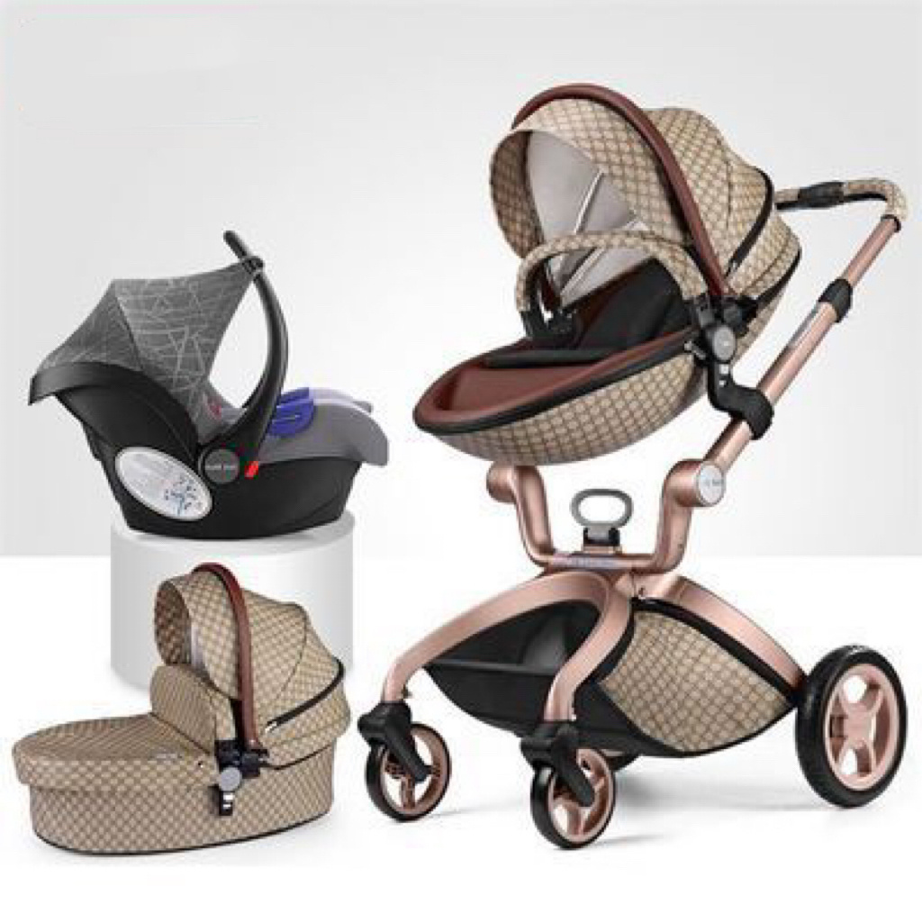 Purorigin Hot sale baby stroller 3 in 1 high quality travel system luxury baby pram baby strollers with bassinet and car seat