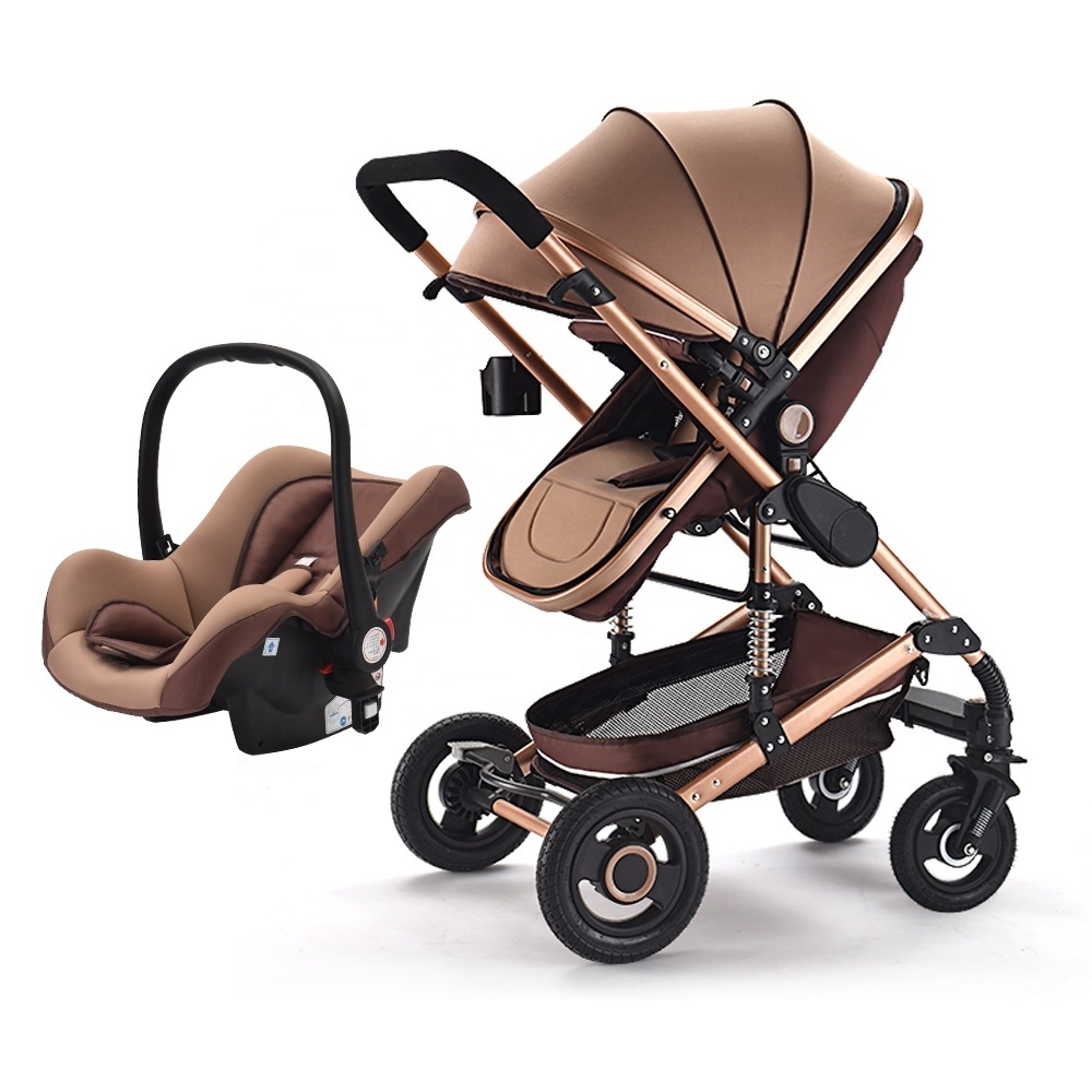 Purorigin 2024 baby products luxury 3 in 1aluminum frame baby trend expedition stroller wagon with baby car seat 0-3 years old