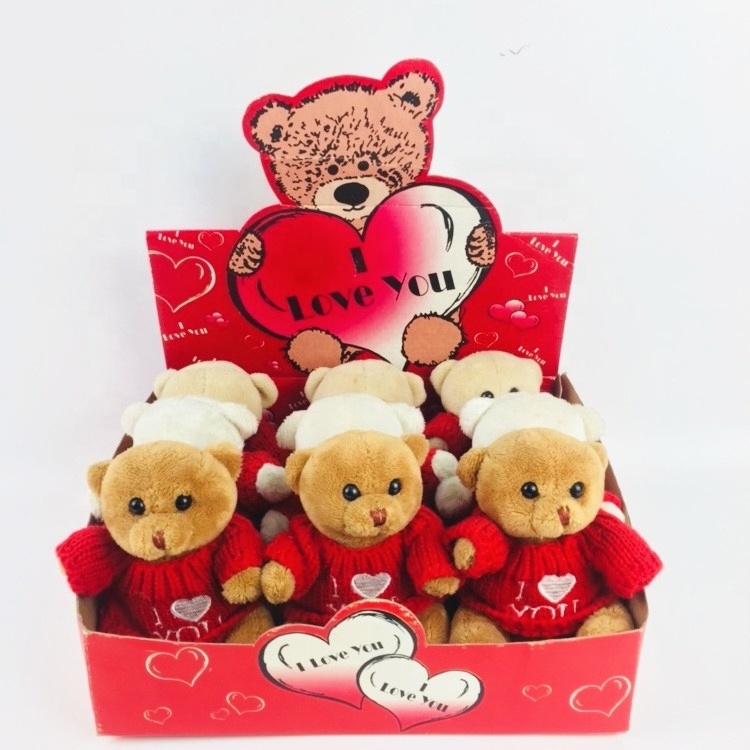 Valentine's Day Plush Mini Bear Knit Sweater Teddy Bear Small Size Soft Toys Gift