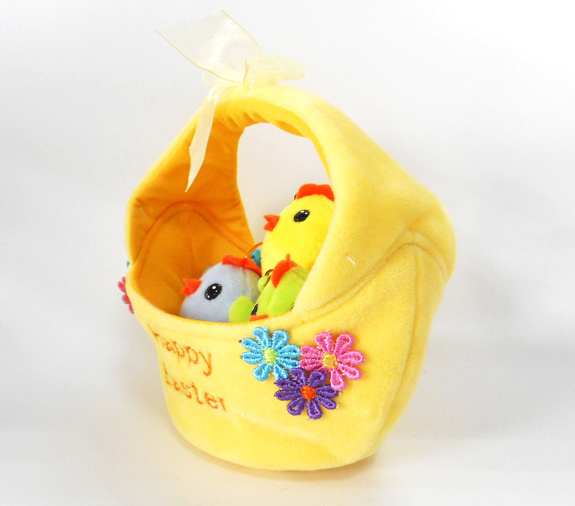 Online shopping easter decoration frog stuffed rabbit and chick with basket