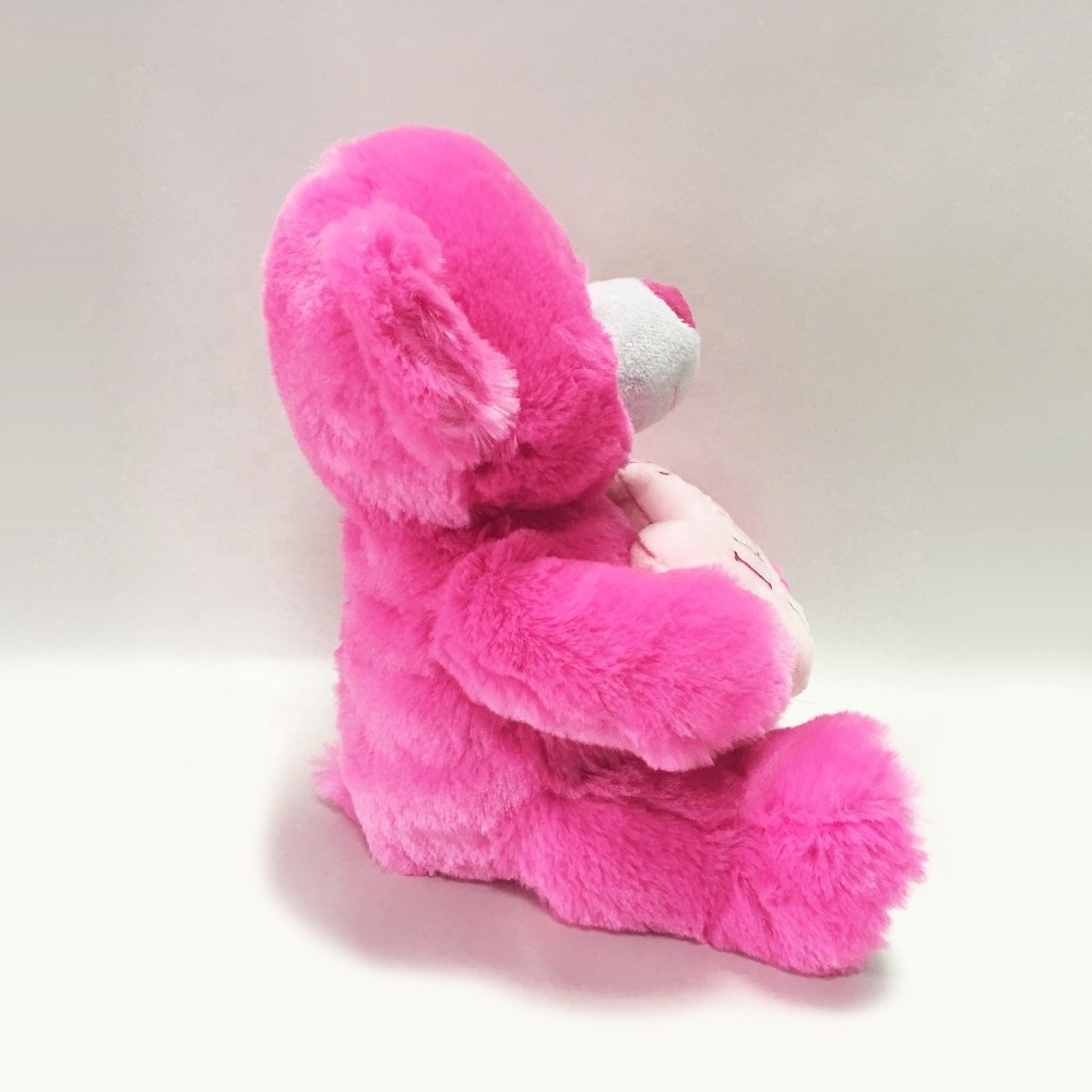 China valentine festival gifts plush pink teddy bear with LOVE heart pillow