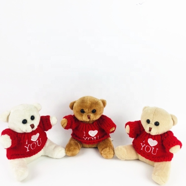 Valentine's Day Plush Mini Bear Knit Sweater Teddy Bear Small Size Soft Toys Gift