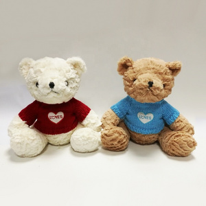 Custom T-shirt Colorful Sweater Plush Stuffed Toy Soft Teddy Bear Knitted Teddy bear