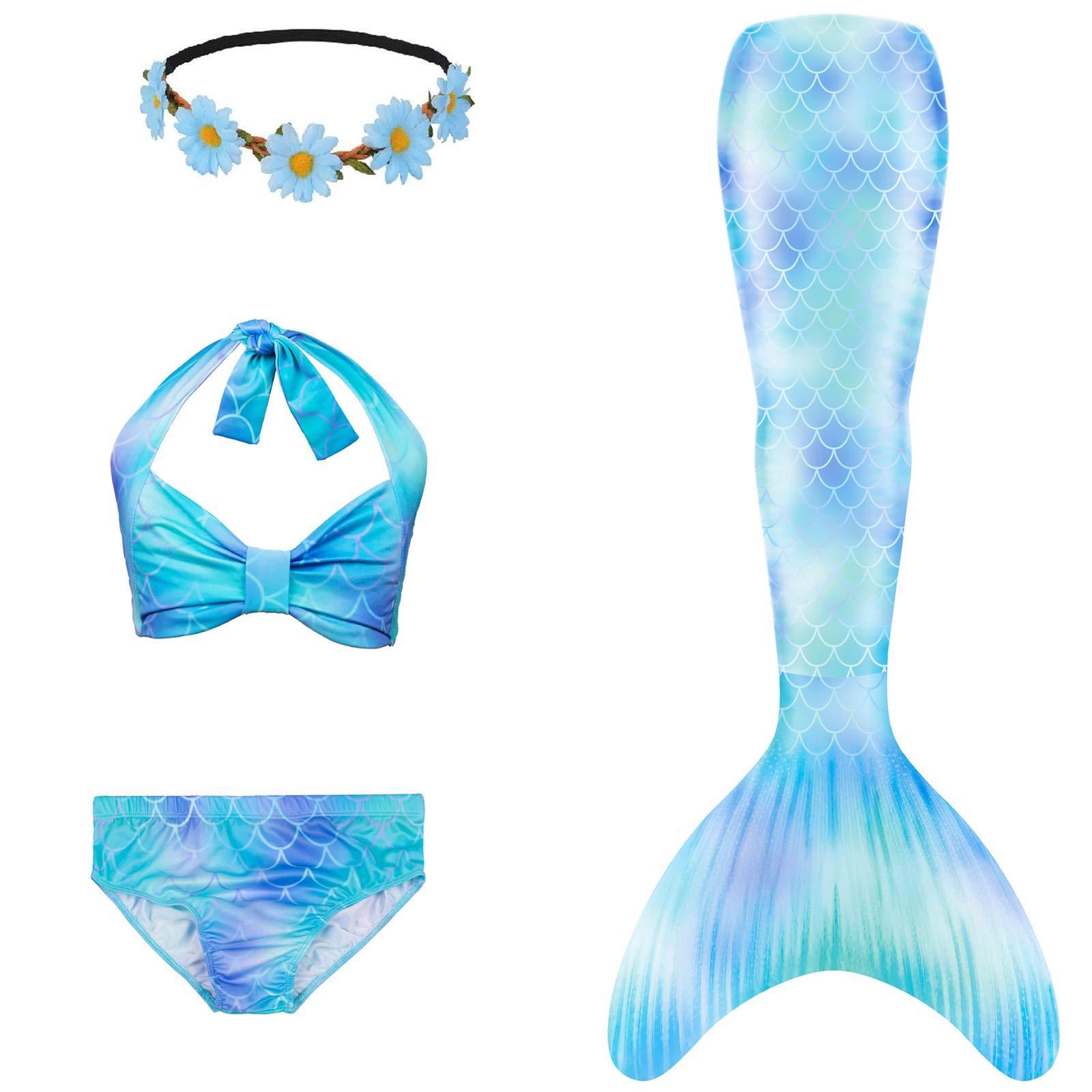 Mermaid Tails for Swimming Girls Swimsuit Princess Bathing Suit Bikini