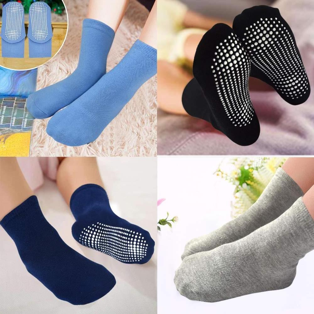 Kids Non Slip Toddler Boy Grip Socks 12 Pairs Anti Skid Sticky Socks for 1-10 Years Infants Baby Children