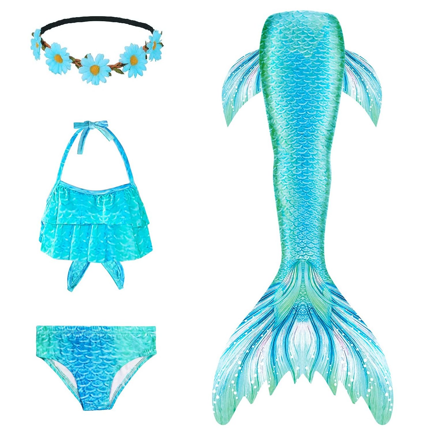 Mermaid Tails for Swimming Girls Swimsuit Princess Bathing Suit Bikini