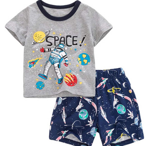 Boys Pajamas 100% Cotton Toddler 2 Piece Short Sleeve Pjs Kids Summer Sleepwear Clothes Set