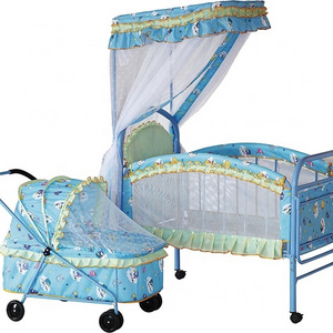 Hot sales metal bed baby crib with mosquito net  (BM6252)