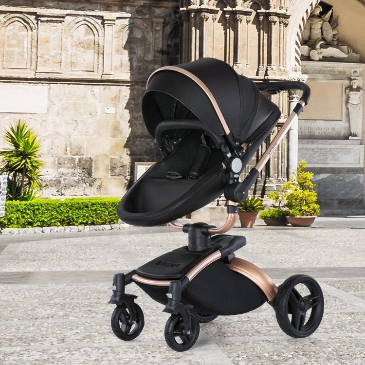 360 Degree Rotatable 3 in 1 Luxury Baby Carriage Easily Folded Pram for Baby  0-3 Years Old Fashionable Egg Shape Baby Stroller