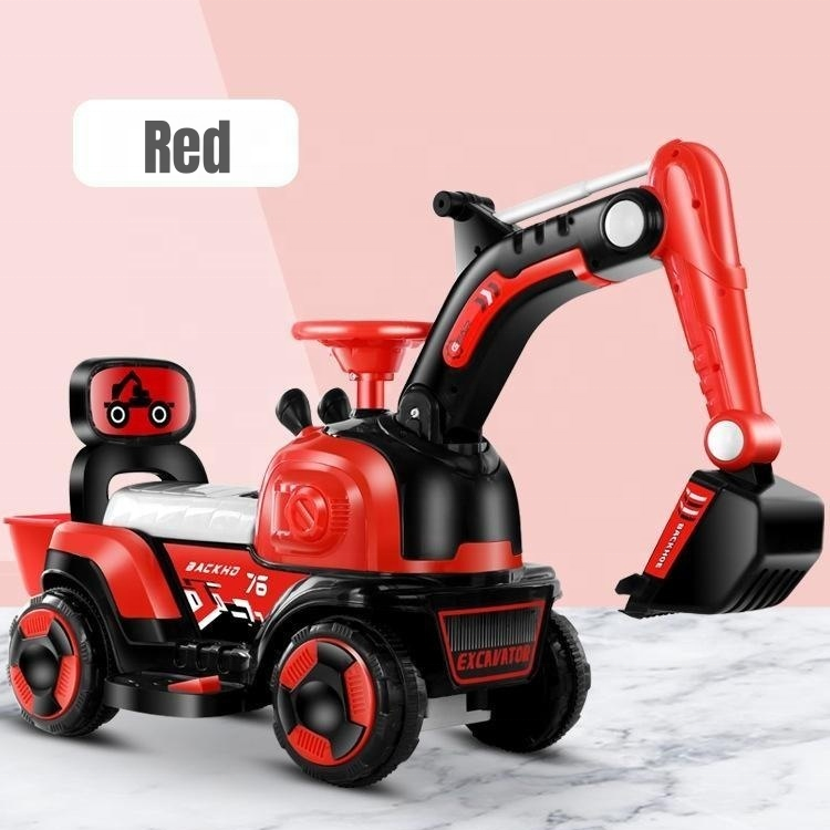 2024 New Design Unique Toy Kids Ride On Tractor Steering Remote Control With Trailer Electric Excavator For Children