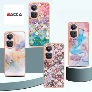 fashionable patterns Plating Marble Shockproof IMD Slim Fit With Soft TPU Gradient For OPPO A58 4G for Reno10Pro 5GPhone Case