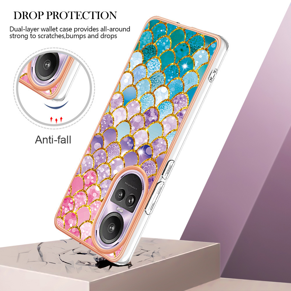 fashionable patterns Plating Marble Shockproof IMD Slim Fit With Soft TPU Gradient For OPPO A58 4G for Reno10Pro 5GPhone Case