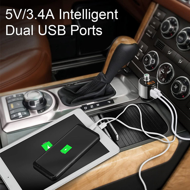 C27A Dual USB Charger Wireless  FM Transmitter MP3 Player Radio Adapter Universal Car Charge