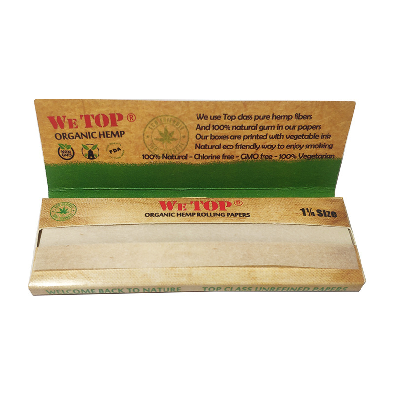 WETOP brand hemp rolling papers 1 1/4 size