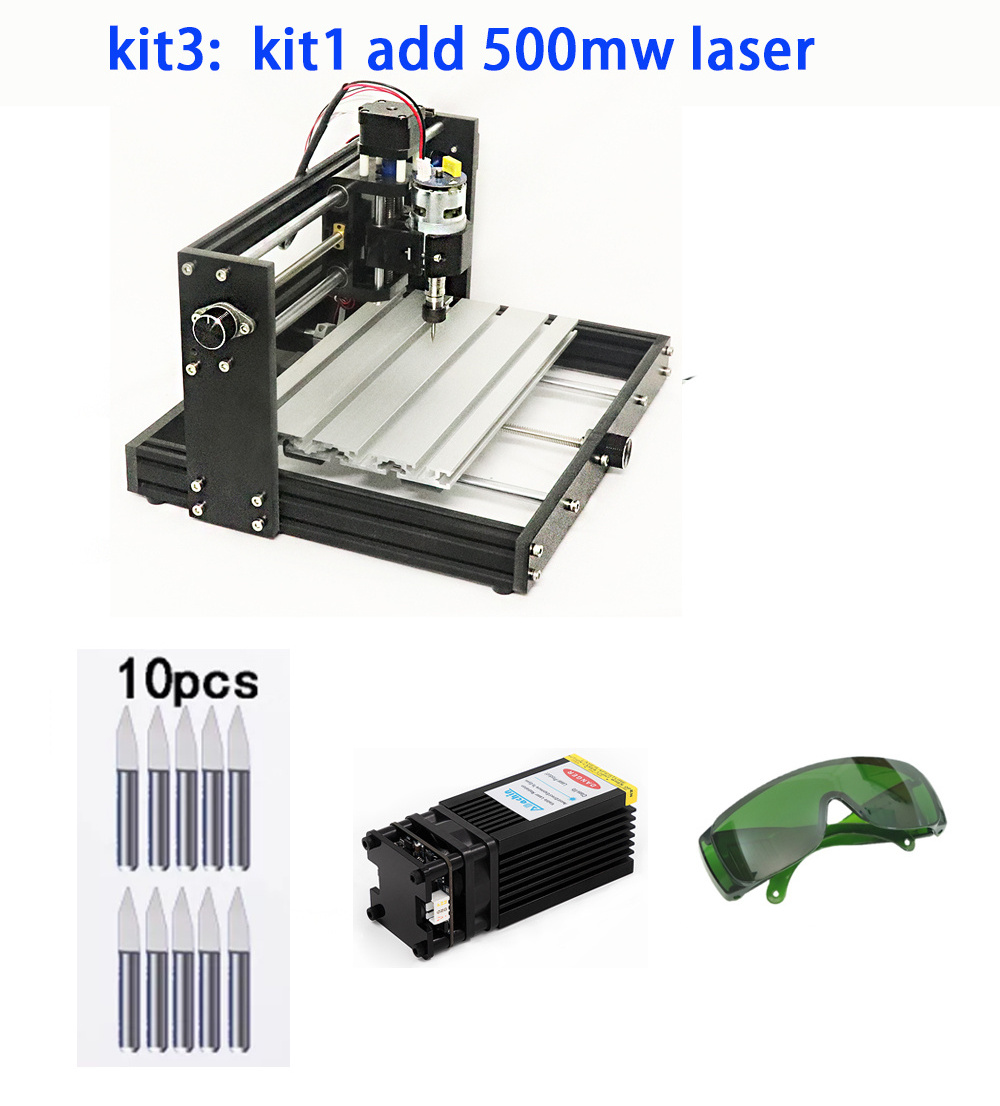 Factory Direct Sale cnc Engraving Machine 3D Wood Carving Machine Multifunctional 3018max diy CNC Router with 500mW