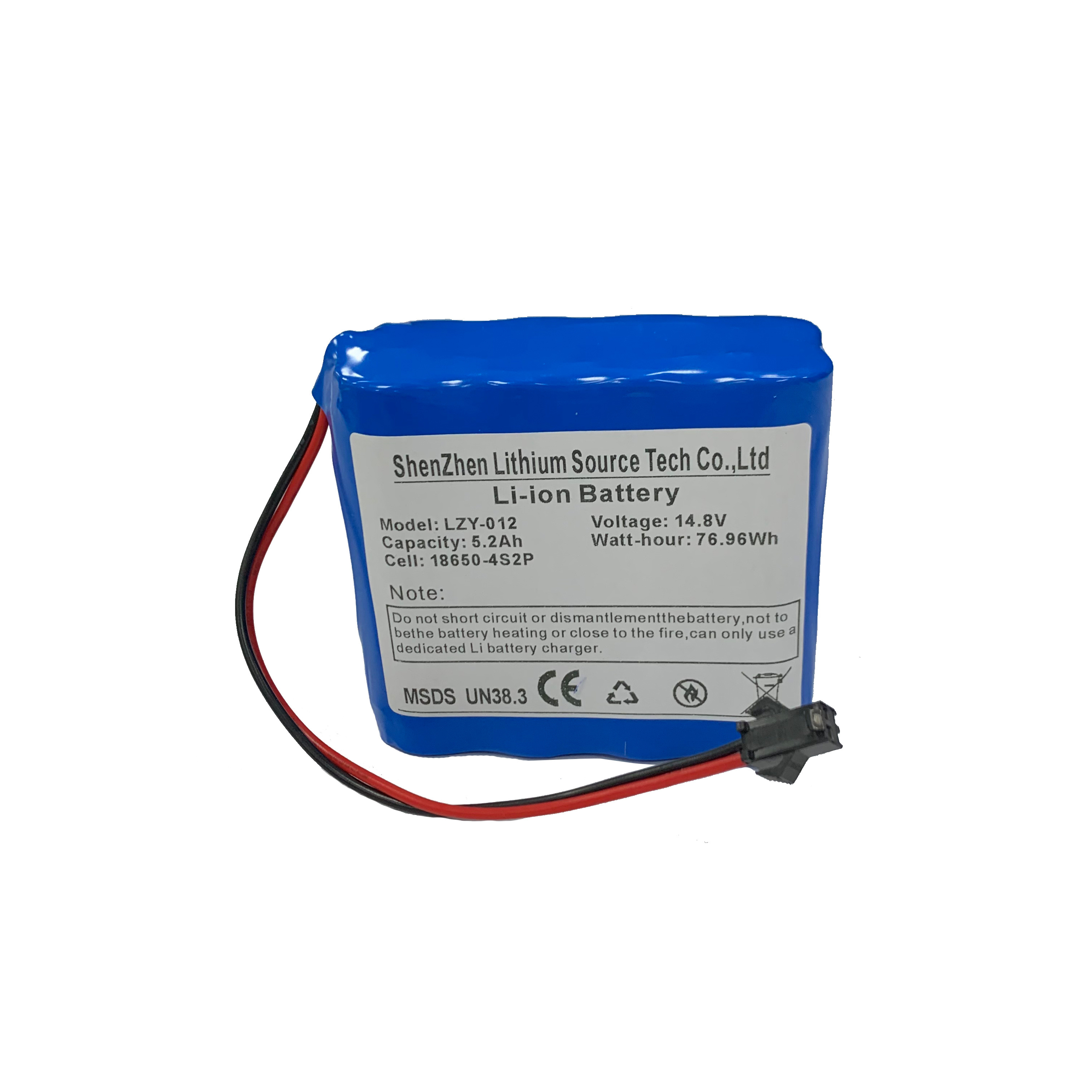 Wholesale Rechargeable 18650 battery pack 4S2P 14.8v 4400mah 5200mah 5600mah with BMS For LED Light