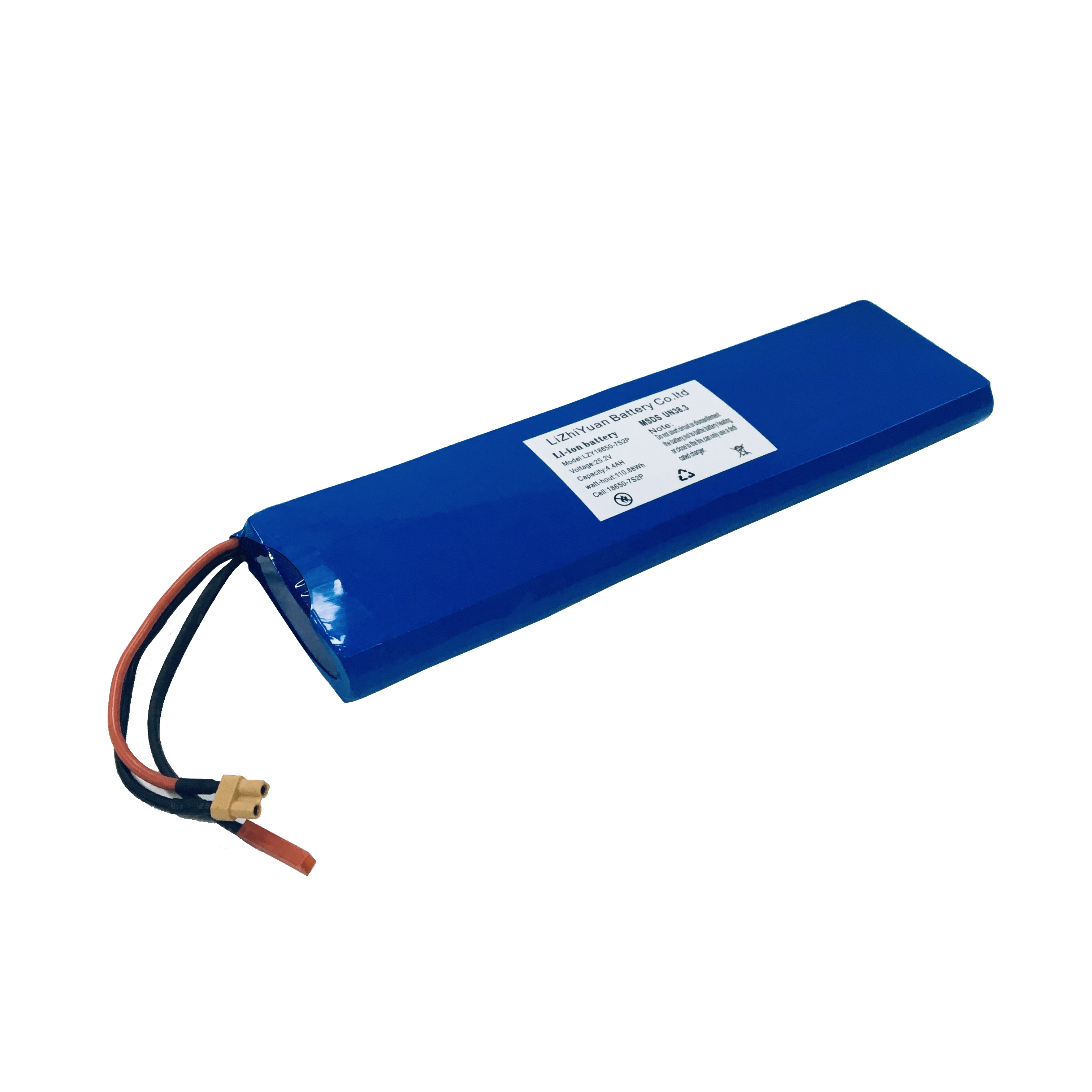 High Quality 24 volt Rechargeable Lithium ion Battery Pack 25.2V 7s2p 2200mah 4400mah for electric skateboard