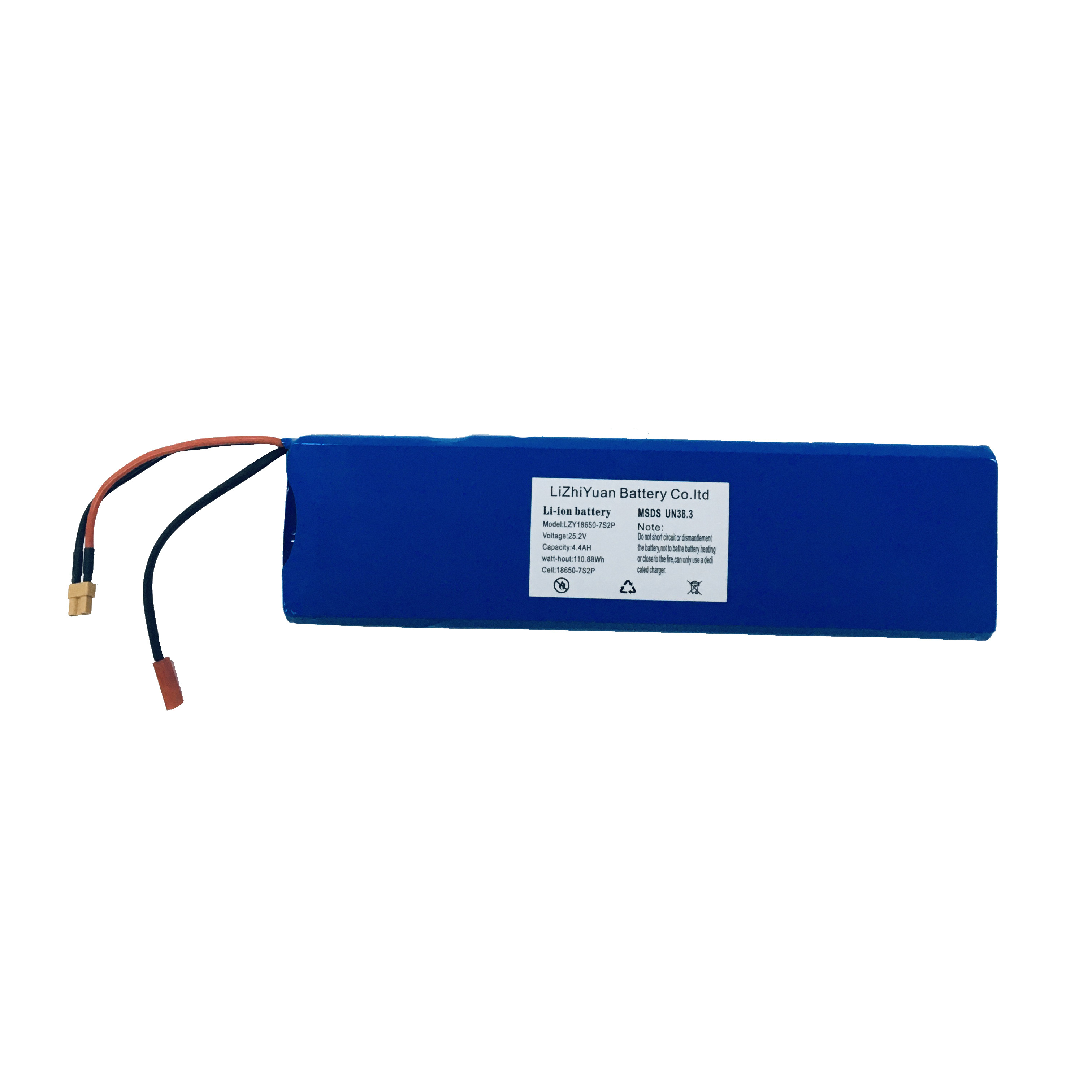 High Quality 24 volt Rechargeable Lithium ion Battery Pack 25.2V 7s2p 2200mah 4400mah for electric skateboard