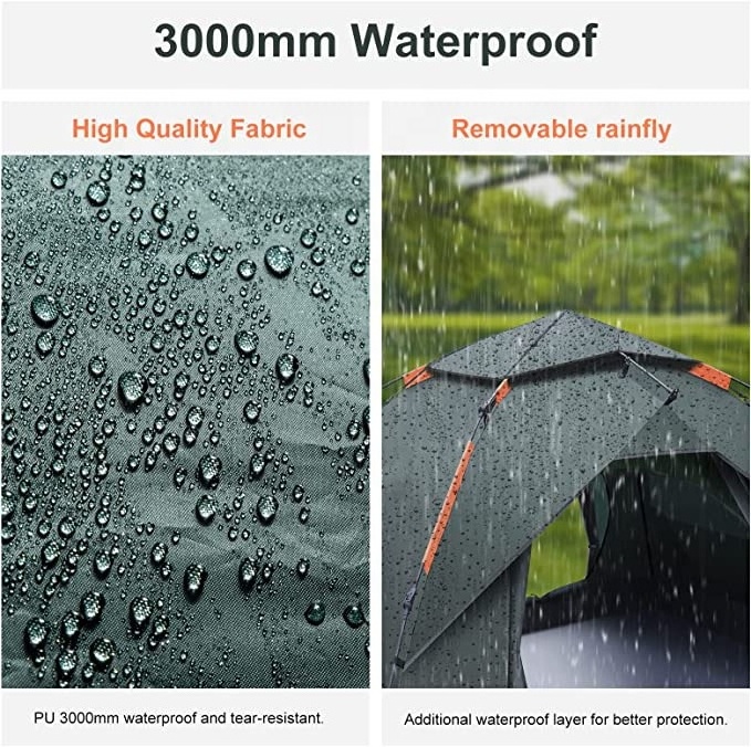 Hydraulic Dome Tent Canopy for Camping Automatic Waterproof Tents 3-4 Person Canopy Easy to Set up and package