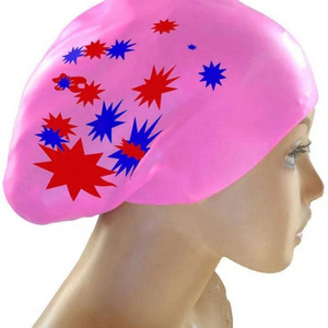 Adults Long Hair High Elastic Women Waterproof Turban Silicone Swimming hat Ear Protect Diving Hat Swim Pool Hat