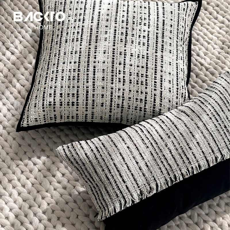 2024 New Cotton Linen Jacquard Pillows Cushions cover Modern Luxury pillow case For Living room home decor