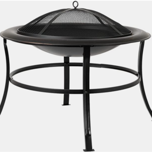 30 inch Steel Wood Burning Lightweight Portable Outdoor Firepit Round firebowl brazier Included Wood Grate and Screen Lift Tool