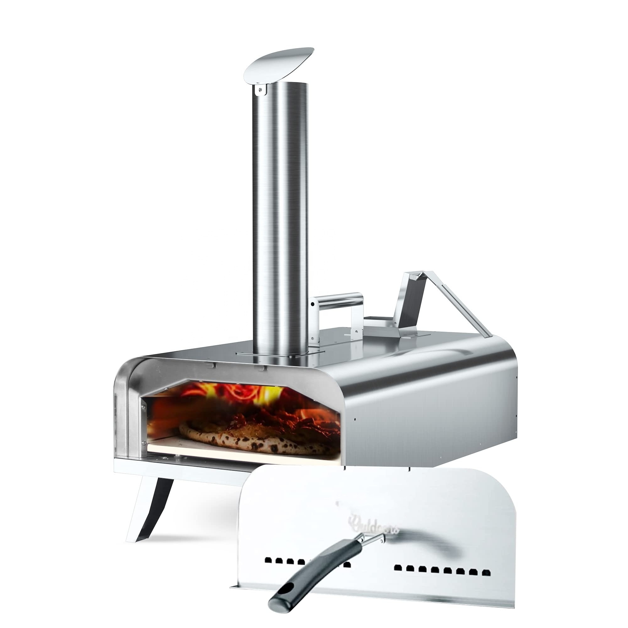 High Quality  Outdoor Portable Mini Pellet Wood Fired Pizza Ovens In Stainless Steel Material