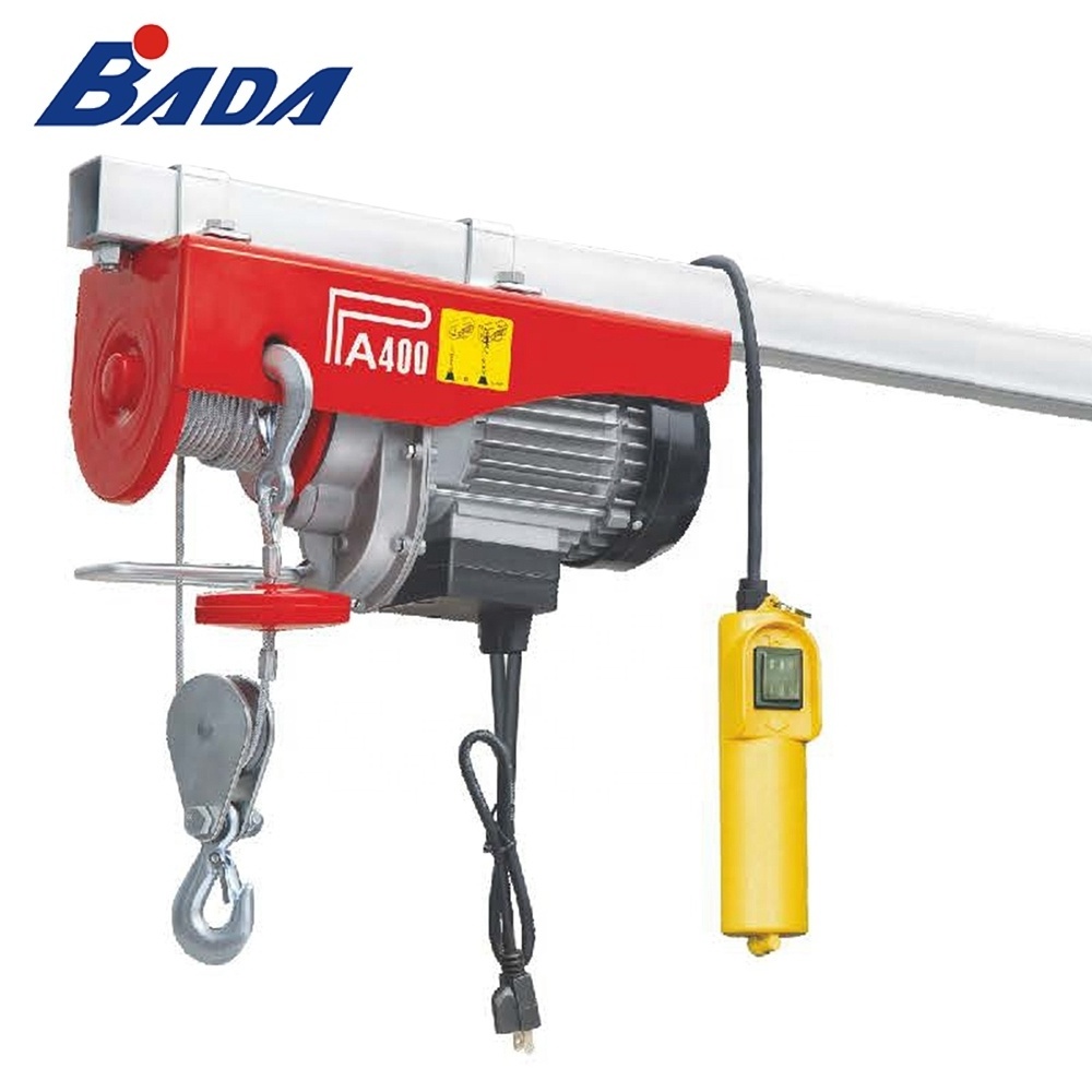 BADA factory price PA400B 440/880lb 120V AC capacity electric wire rope chain hoist small hoist