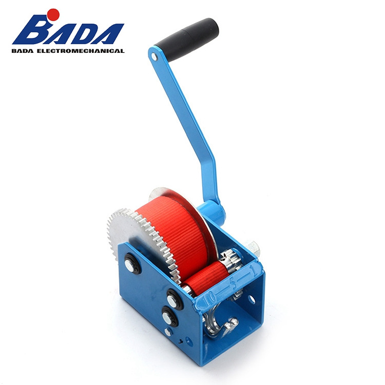 BADA Portable trailer 2500Lbs cable length 7.5m mini manual hand wire rope winch