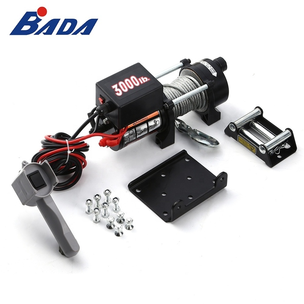 BADA 3000lbs high quality automotive wire rope electric winch for sale