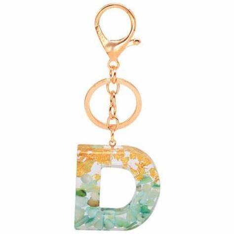 Personalized Acrylic Initial Keychain Letter Alphabet Custom Name Monogram Resin KeyChains With Tassel Charm