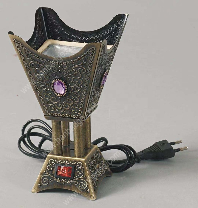 Square Arabic Portable Metal Electric Or Charcoal Oud Bakhoor Burner