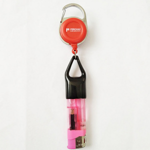 best sellers Retractable carabiner Pull Reel Keychain Lighter Holder