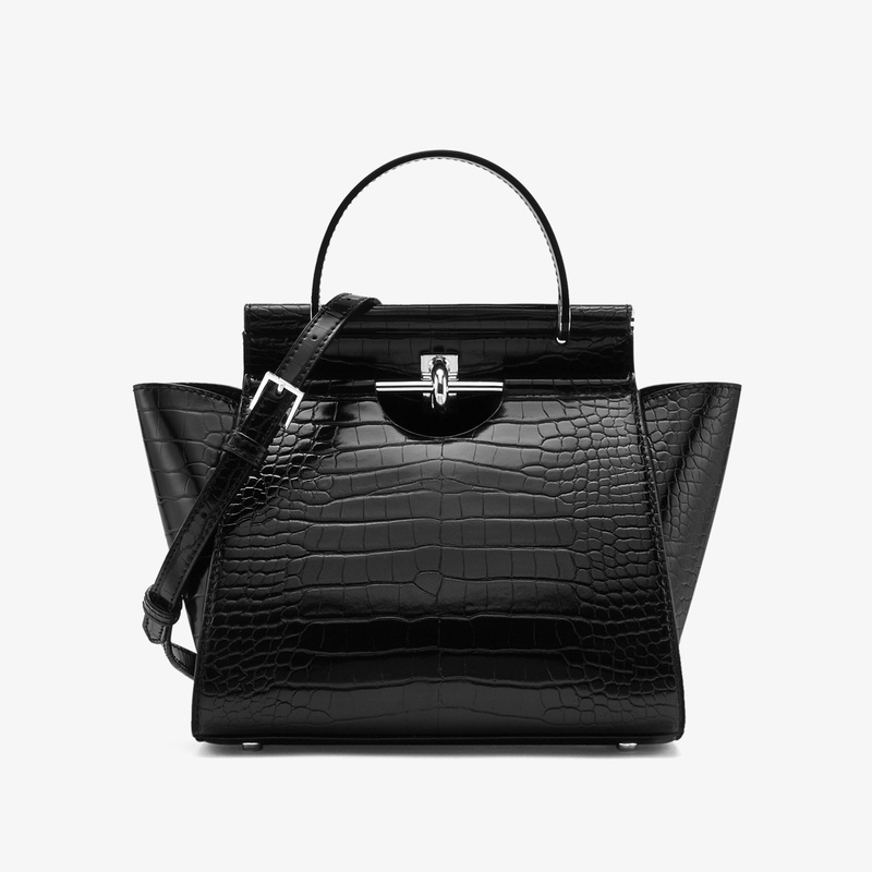 Factory wholesale  pu leather handbags women trendy crocodile hand bag mini shoulder ladies crossbody purse for women