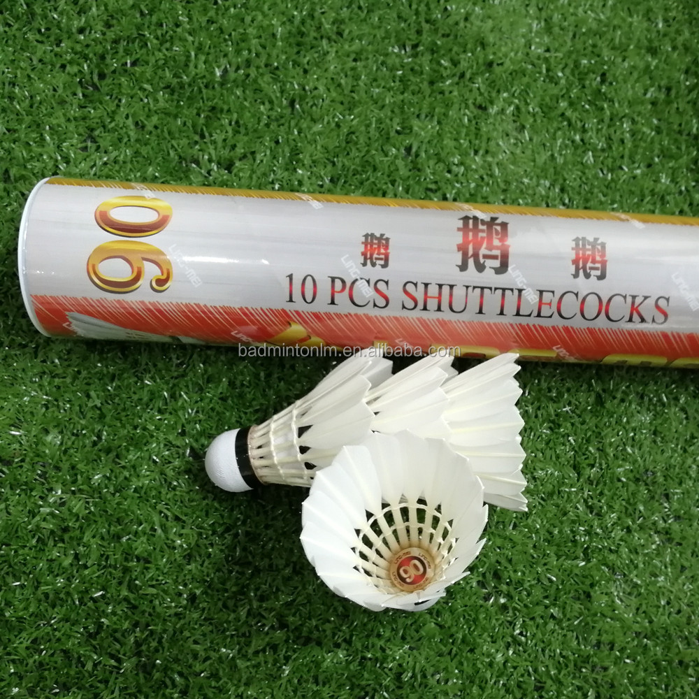 bwf approved ling mei 90 class A badminton shuttlecock goose feather factory price