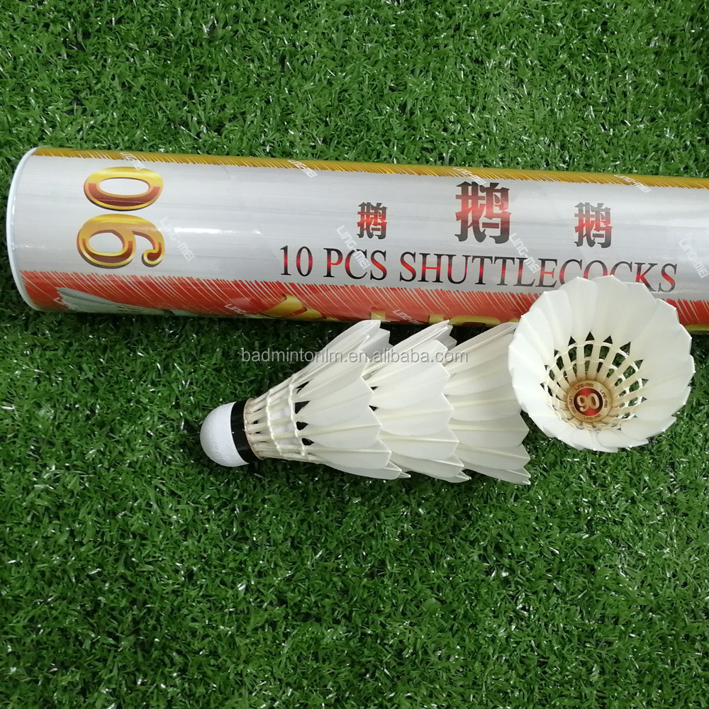 bwf approved ling mei 90 class A badminton shuttlecock goose feather factory price