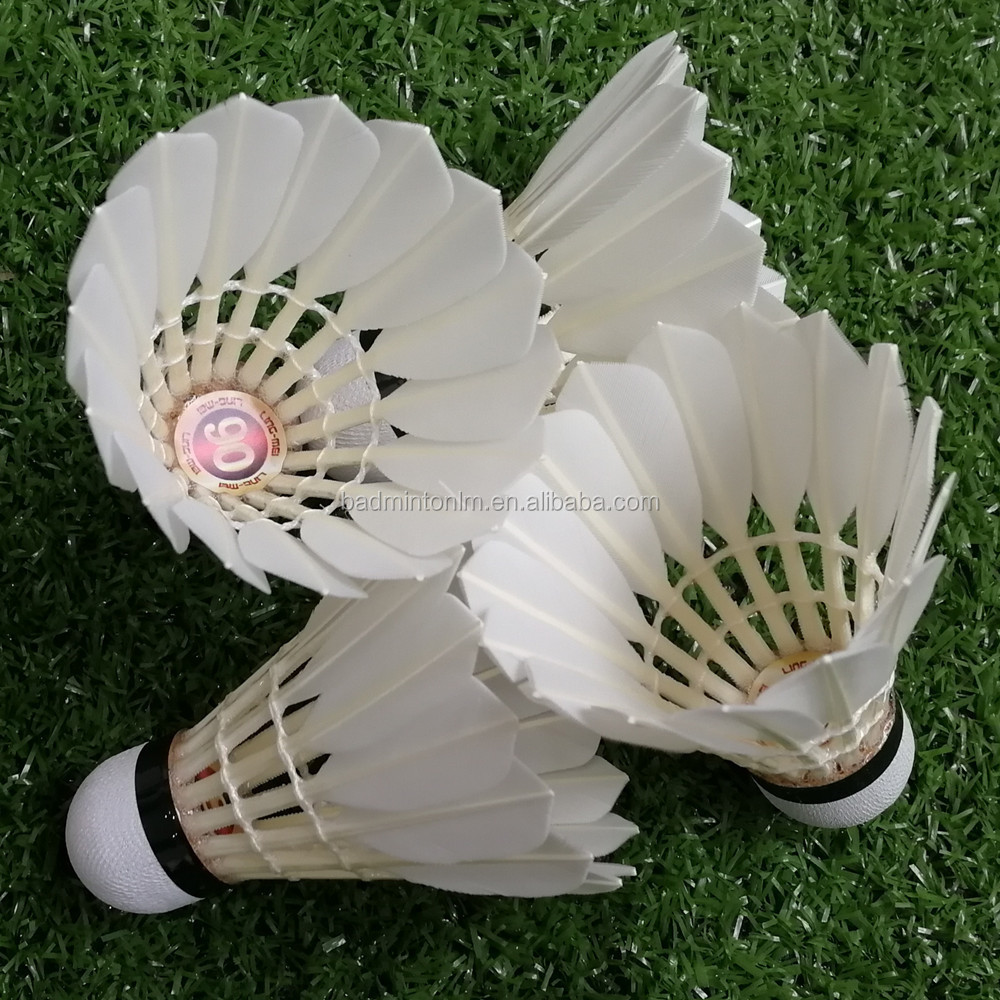 bwf approved ling mei 90 class A badminton shuttlecock goose feather factory price