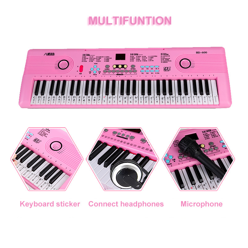 Kids Toy Piano 61 Keys Musical Keyboard Electric Piano Toy Electronic Organ ABS Plastic Keyboard For Children