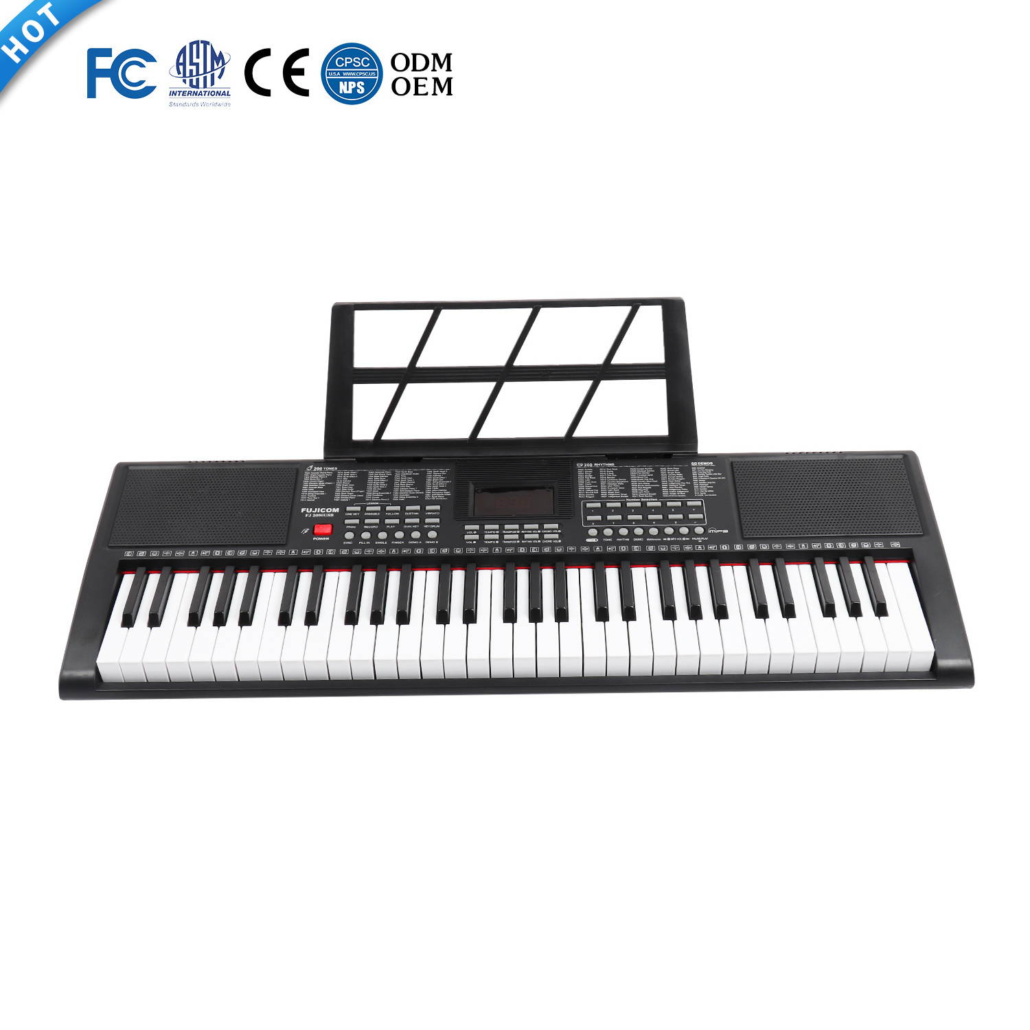 Professional Design Musical Keyboard Lighting Electronic Organ For Music Beginner