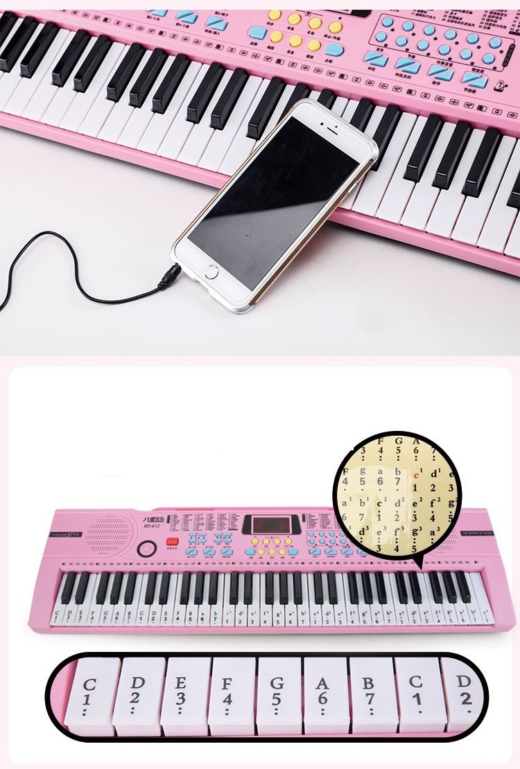 Kids Toy Piano 61 Keys Musical Keyboard Electric Piano Toy Electronic Organ ABS Plastic Keyboard For Children