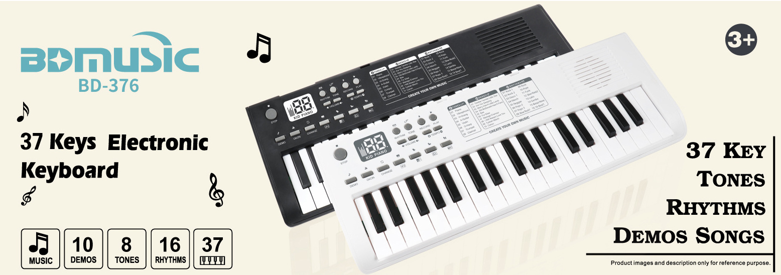 High Quality 37 Keys Digital Mini Piano Keyboard Electronic Organ Portable Piano with Microphone for Kids Certified Toy