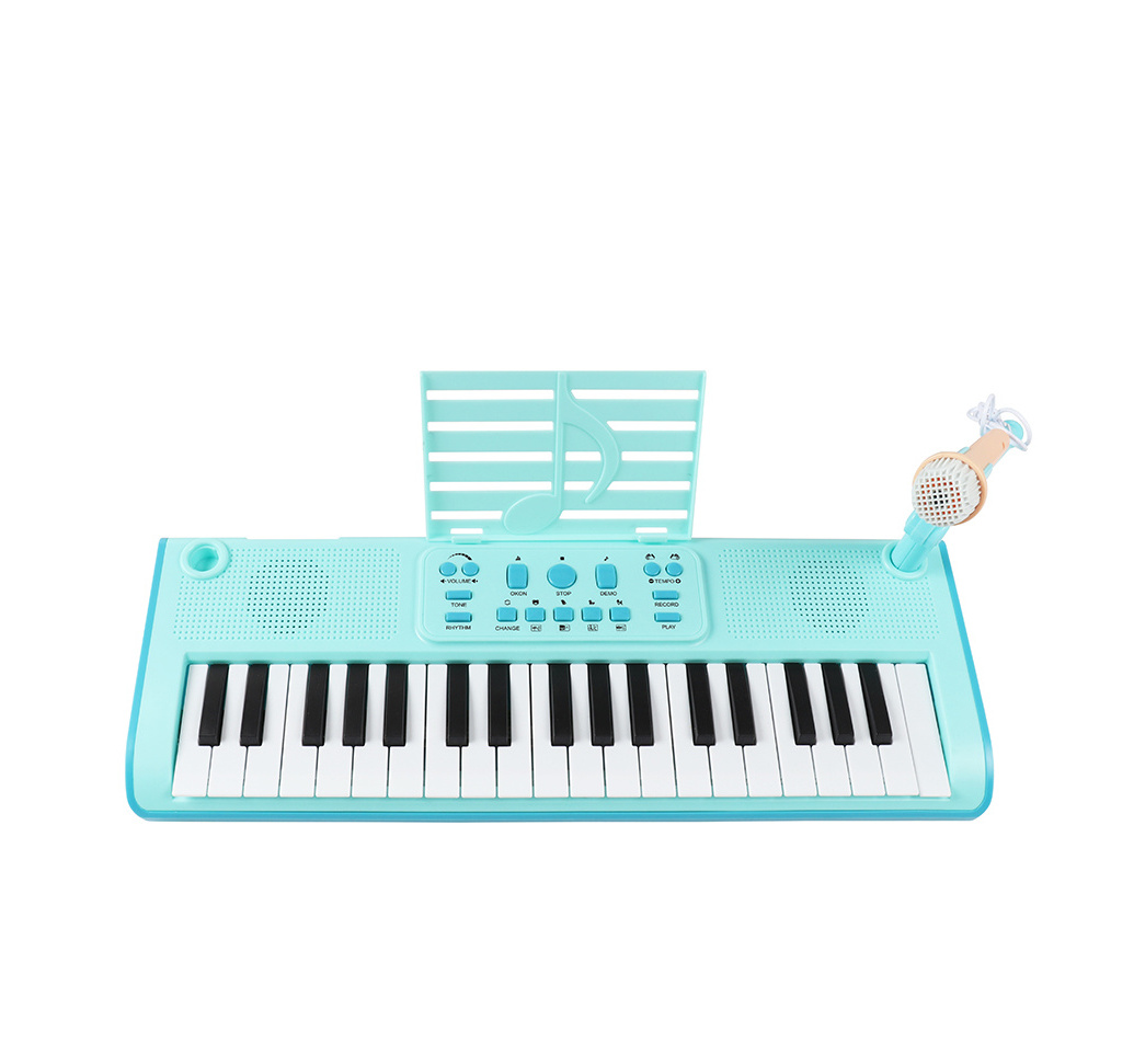 Girls Musical Instruments Gift Toy Portable 37 Keys Digital Keyboard with Microphone Electron Organ Piano for Children