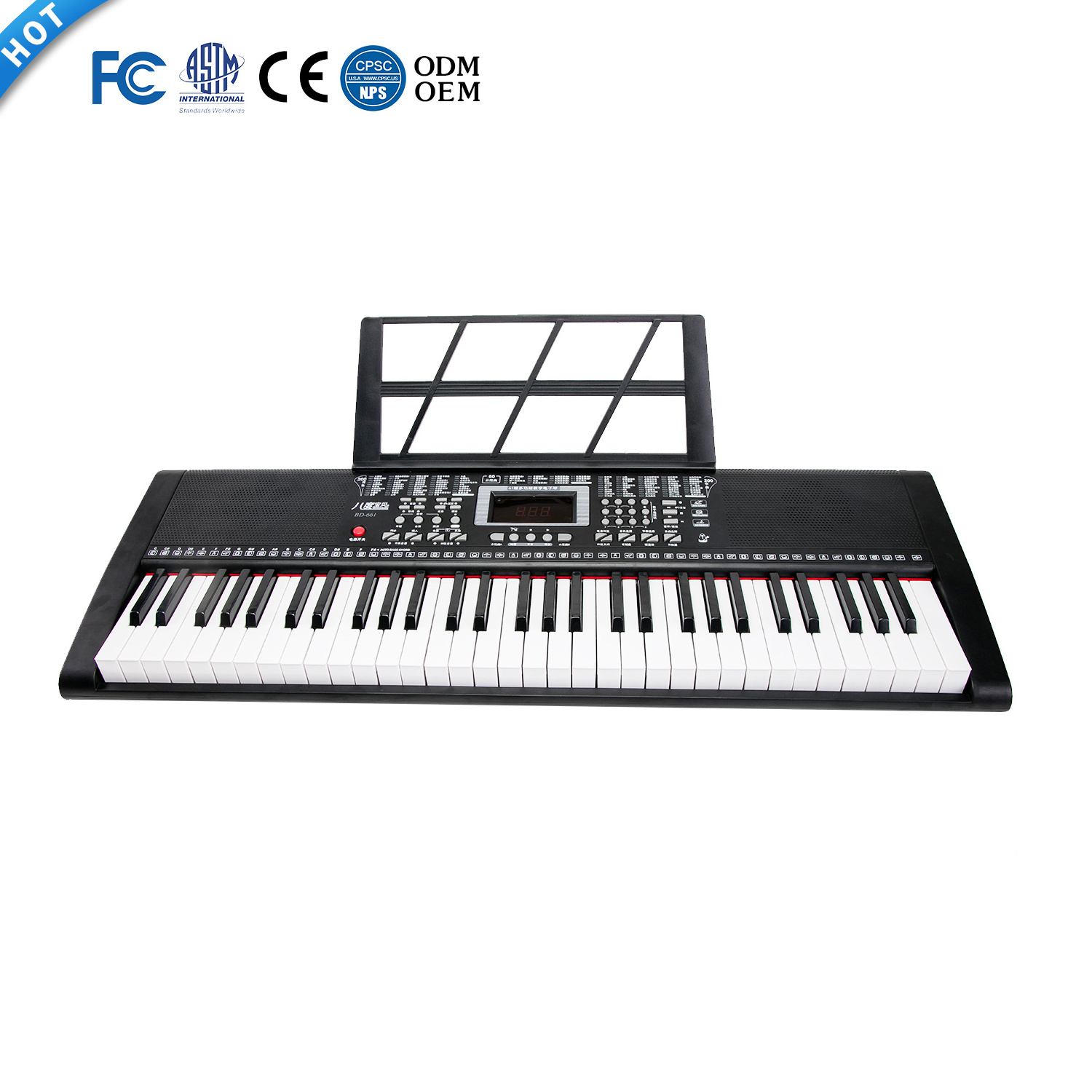 BD Music Large Size 61 Electronic Musical Organ Professional  Multi-function Digital Keyboard for Sale