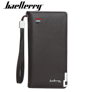 Newest Hotsale Baellery French Designer Leather Handbags Men Wallet PU Leather Business Long Zipper Wallet