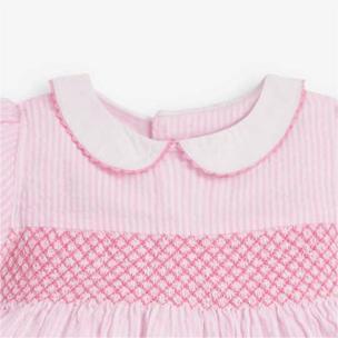 Wholesale Baby casual Clothes Easter Pink Short Sleeve kid Smocked Toddler children Girls Dresses